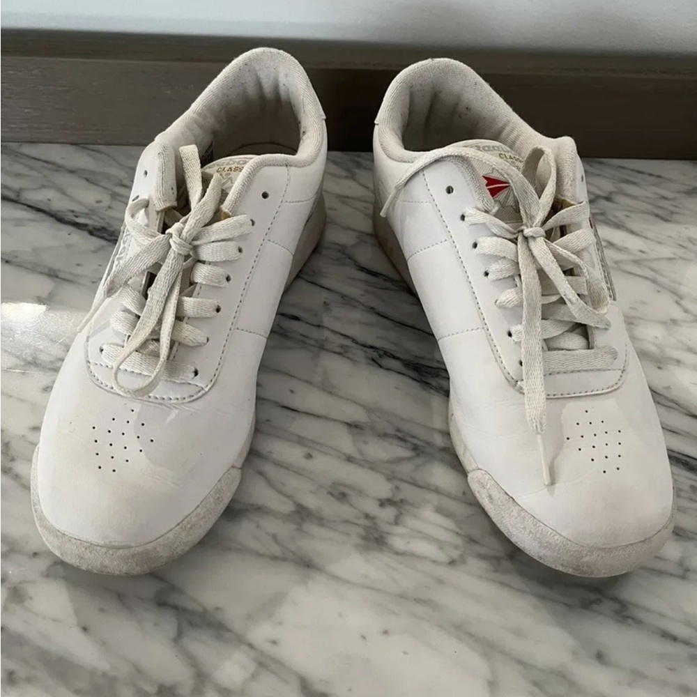 Reebok White Sneakers Sz 8 EU 38.5 Athletic Shoes Exercise Vintage 80s 90s